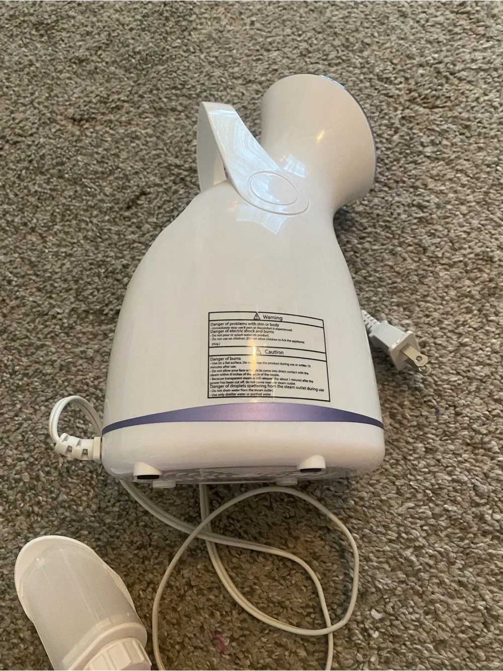 Steam Facial Sauna for Women - White with Purple Mask